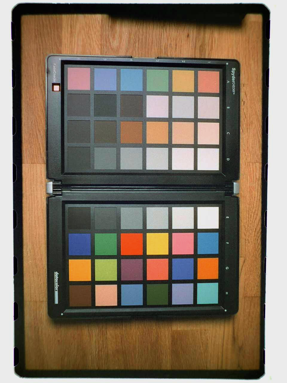 Harman Phoenix 200 color chart negative converted to a positive image by Positive View